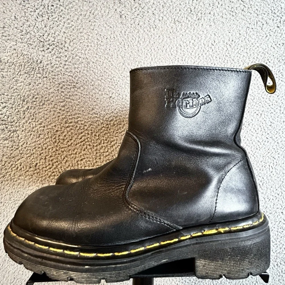 Vintage 90s Dr Martens 9489 Zip Up Black Boots Men's 6 Women's 8 Chunky Grunge